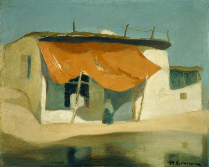 Οικονόμου Μιχάλης (1884 - 1933)<br>Η κόκκινη τέντα, π. 1927 - 1928